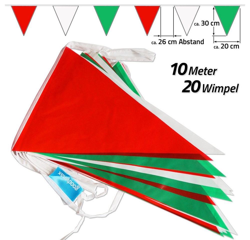 Goodymax Hängedekoration Wimpelkette 10 m, 20 Wimpel á 20 x 30 cm – Bild 2 von 2
