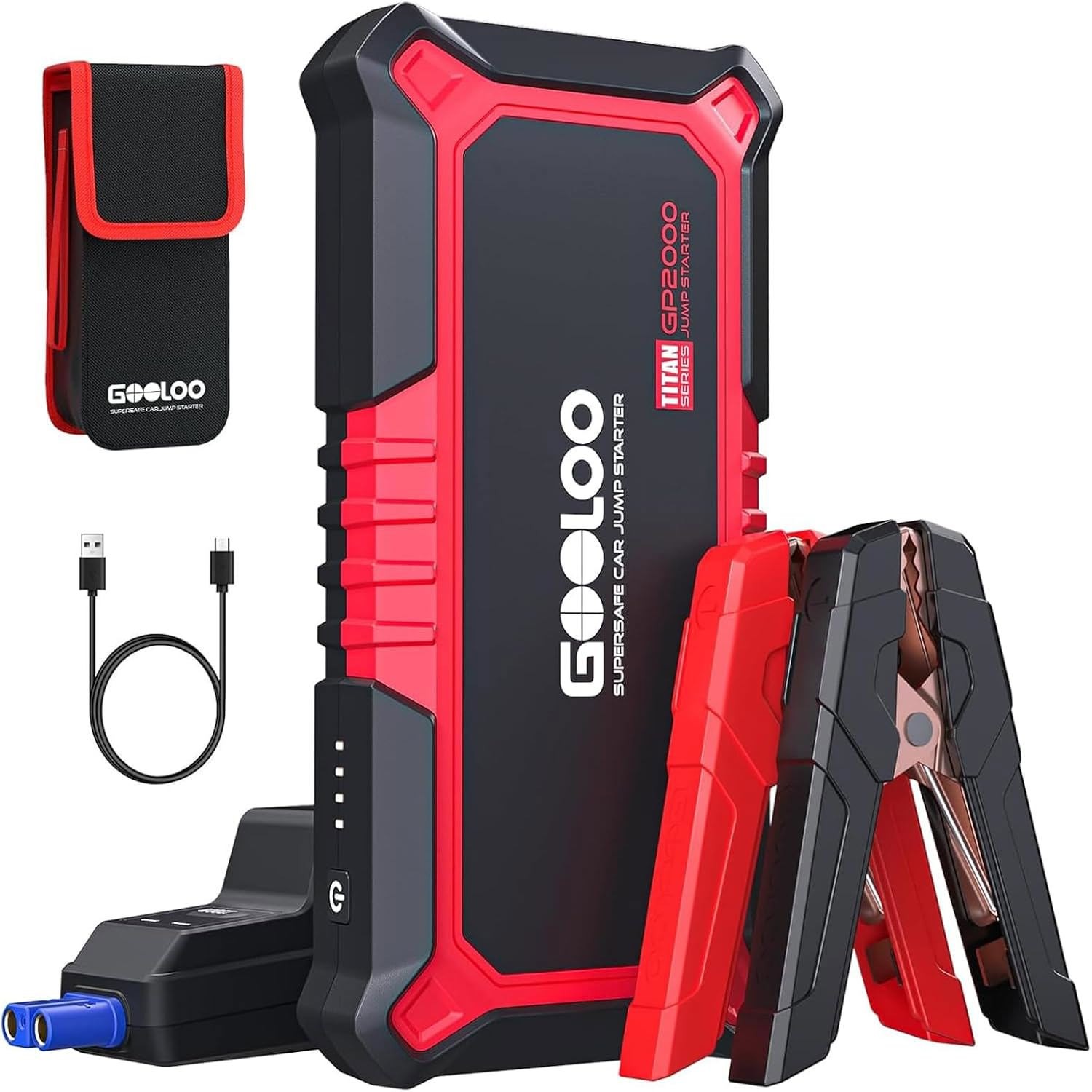 GOOLOO GP2000 Starthilfe Powerbank 2000A Auto tragbarer Jump Starter 12V KFZ DE