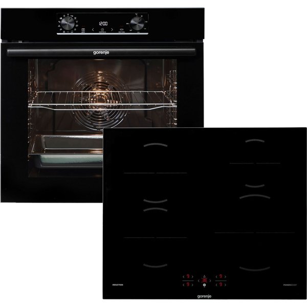 GORENJE Backofen-Set JUMP SET PYRO/I, mit Teleskopauszug nachrüstbar, Pyrolyse-Selbstreinigung, Pyrolyse: Selbstreinigung durch hohe Hitze ohne Chemie