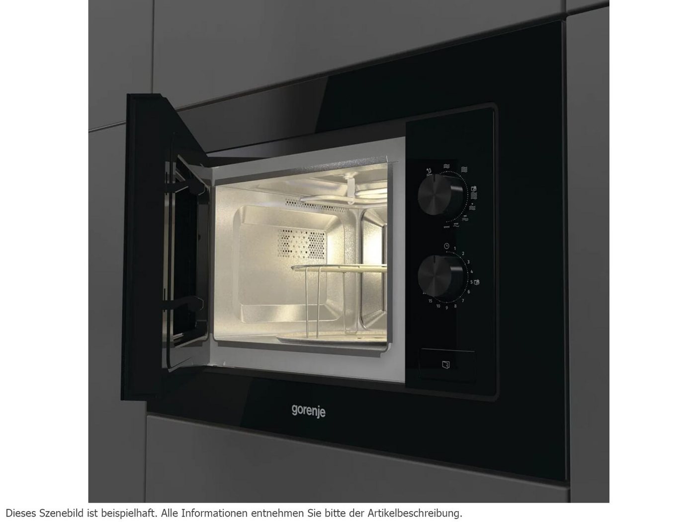GORENJE Einbau-Mikrowelle, Grill, Mikrowelle, echte Glasfront, Einfache Handhabung in schickem Design – Bild 5 von 5