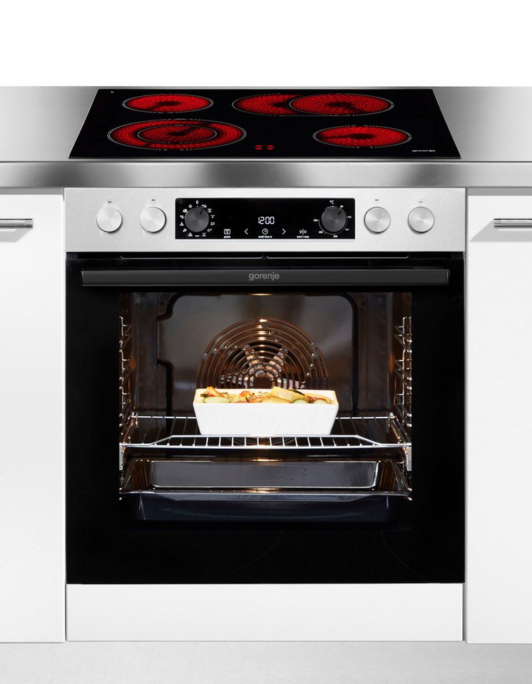 GORENJE Elektro-Herd-Set Pacific Herd Set, mit 1-fach-Teleskopauszug, Aqua Clean, Pizzafunktion mit 300 °C – perfekt für Pizza, Focaccia und mehr! – Bild 2 von 5