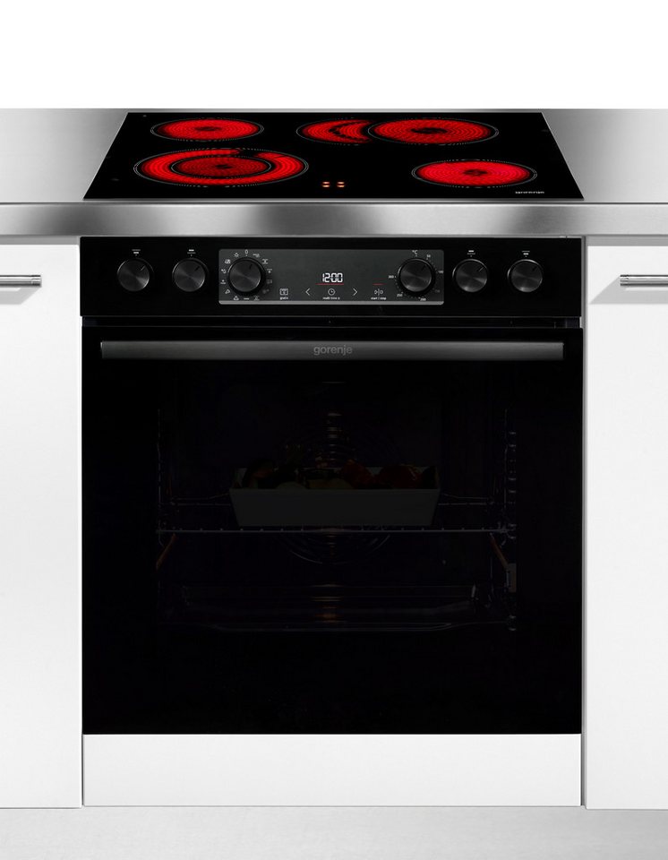 GORENJE Elektro-Herd-Set Pacific Herd Set, mit 1-fach-Teleskopauszug, Aqua Clean, Pizzafunktion mit 300 °C – perfekt für Pizza, Focaccia und mehr! – Bild 2 von 5