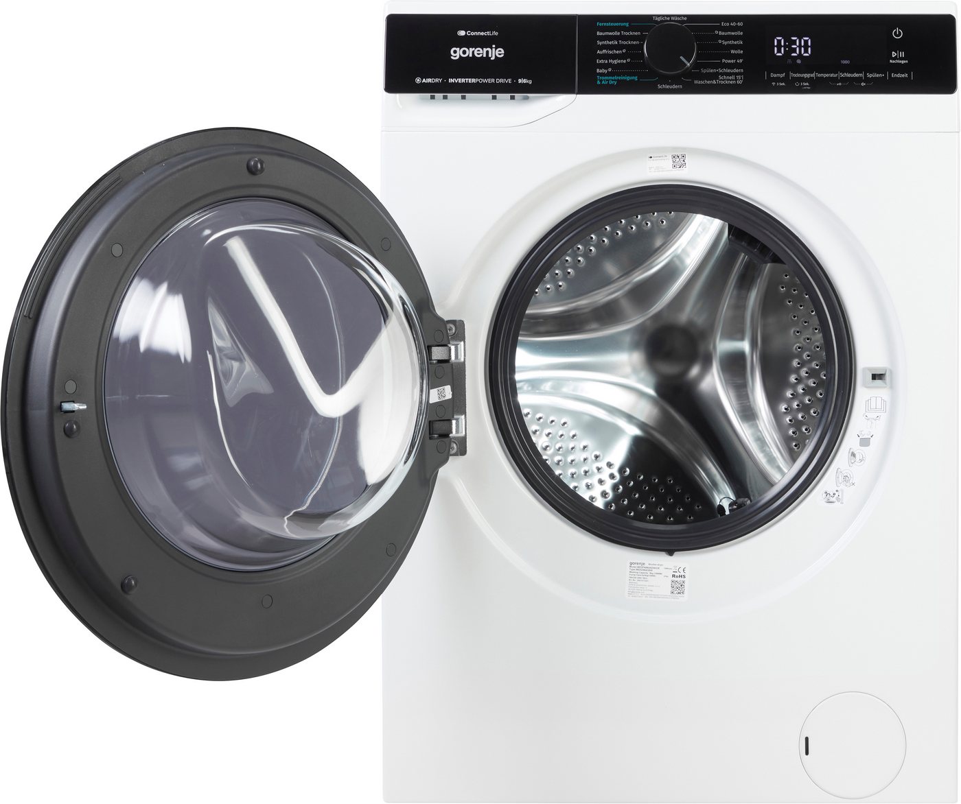 GORENJE Waschtrockner WD2PA964ADW/DE, 9 kg, 6 kg, 1400 U/min, SteamRefresh - Knitterfreie und frische Kleidung – Bild 3 von 5