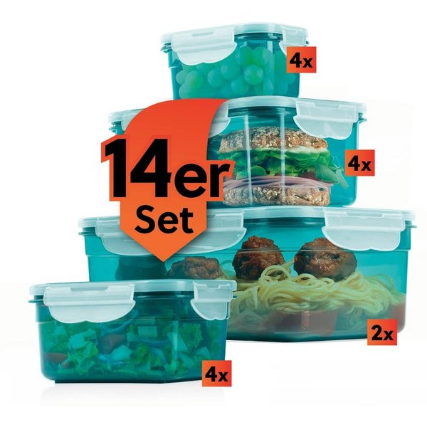 GOURMETmaxx Frischhaltedose Vorratsdose Lunchbox klick-it auslaufsicher, Polypropylen (PP)/Silikon, geeignet für Spülmaschine, Gefrierschrank und Mikrowelle, st
