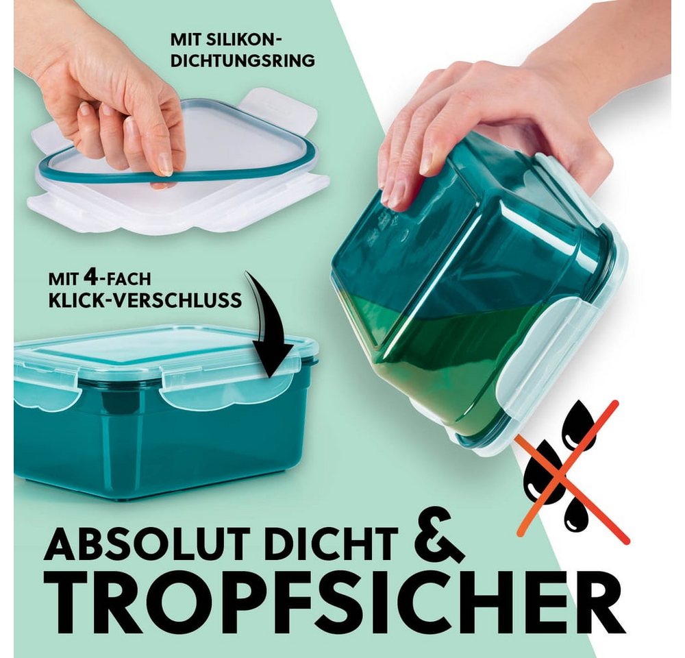 GOURMETmaxx Frischhaltedose Vorratsdose Lunchbox klick-it auslaufsicher, Polypropylen (PP)/Silikon, geeignet für Spülmaschine, Gefrierschrank und Mikrowelle, st – Bild 4 von 5