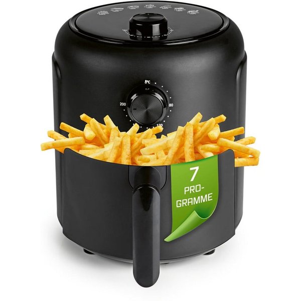 GOURMETmaxx Heißluftfritteuse 2,3 l, Airfryer mit Timerfunktion (60 Minuten Timer), 100 W, Nahezu ohne Öl, Vorheizen & Warmhalten, 1000 W &, 8 in 1 Funktionen