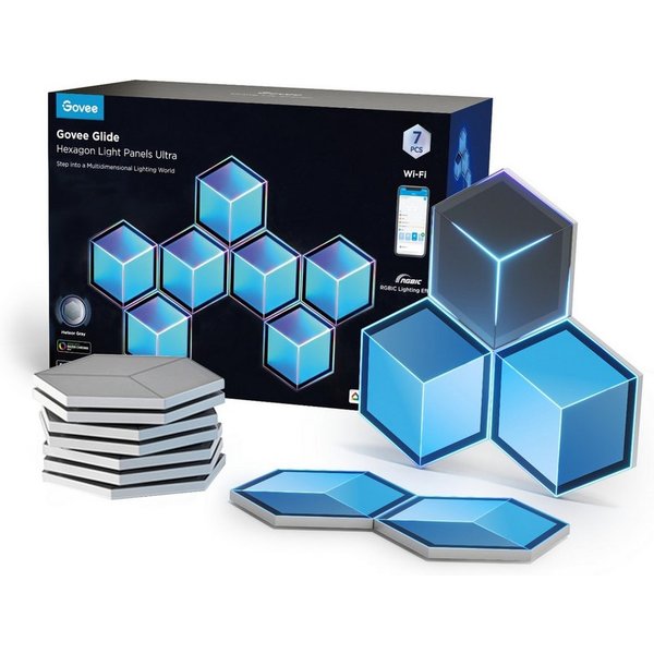 Govee Govee Glide Hexagon Light Panels Ultra, 7er-Pack Smarte Lampe