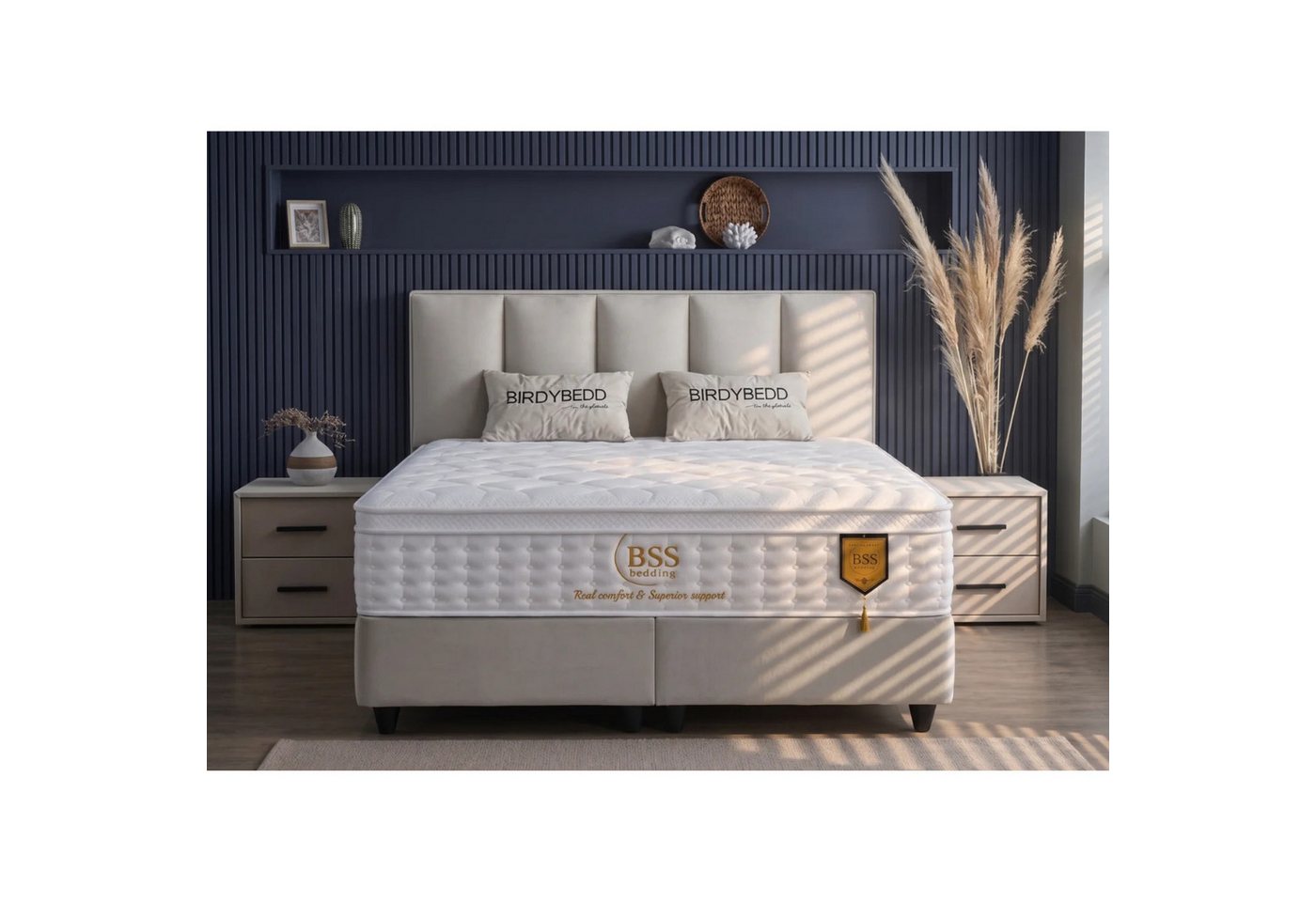 gowoll Boxspringbett BIRDY Bett Set Boxpringbett mit Matratze Stauraumbett Doppelbett (Set, 2 Bettkästen, 1 Matratze, 1 Kopfteil (Nachttisch optional), Polsterb – Bild 2 von 5