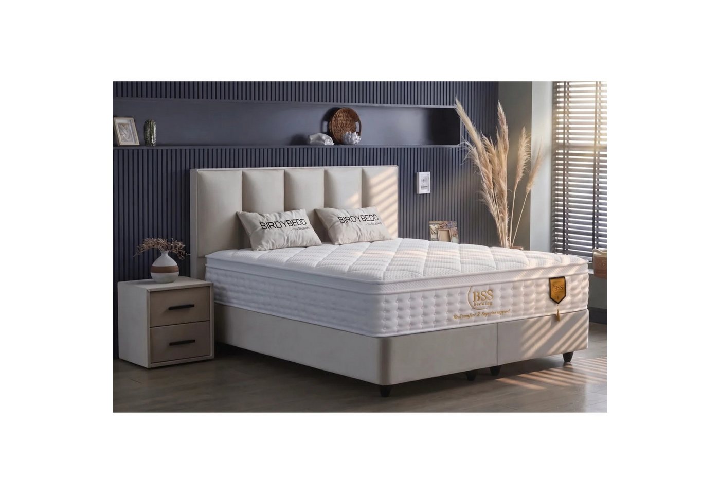 gowoll Boxspringbett BIRDY Bett Set Boxpringbett mit Matratze Stauraumbett Doppelbett (Set, 2 Bettkästen, 1 Matratze, 1 Kopfteil (Nachttisch optional), Polsterb – Bild 3 von 5
