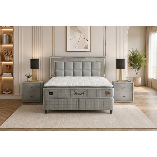 gowoll Boxspringbett Wooltouch Stauraumbett, Doppelbett inkl. Matratze (Set, erhältlich in den Größen 140x200cm, 160x200cm und 180x200cm), inkl. zwei Bettkästen