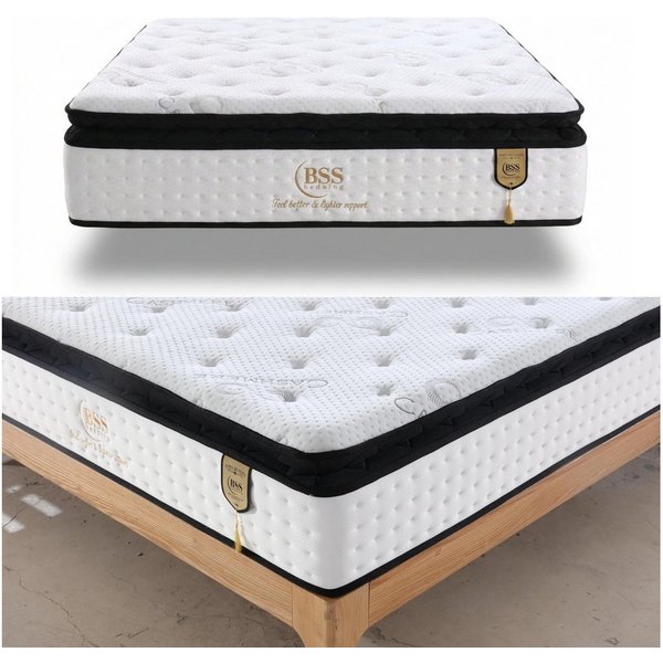 Taschenfederkernmatratze mit Topper Luxus Boxspringmatratze 90x200, 140x200 cm & weitere Größen, gowoll, 30 cm hoch, (Hyper & Extra Komfort Schaum, Komfortschic