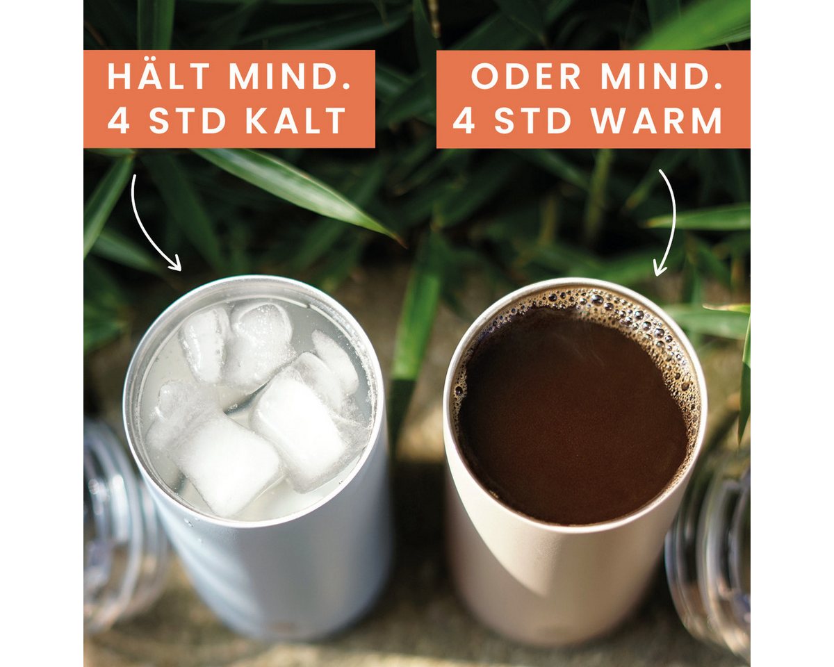 GRØNENBERG Thermobecher Kaffeebecher to go 440ml, 100% Auslaufsicher, Hält mind. 4 h warm, Rutschfest – Bild 4 von 5