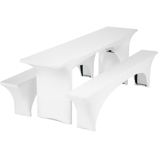 Gräfenstayn Hussen-Set Biertischhussen Bierzeltgarnitur 50cm 70cm, Biertischhussen-Set 3 tlg Bierzeltgarnitur 50cm oder 70cm breite