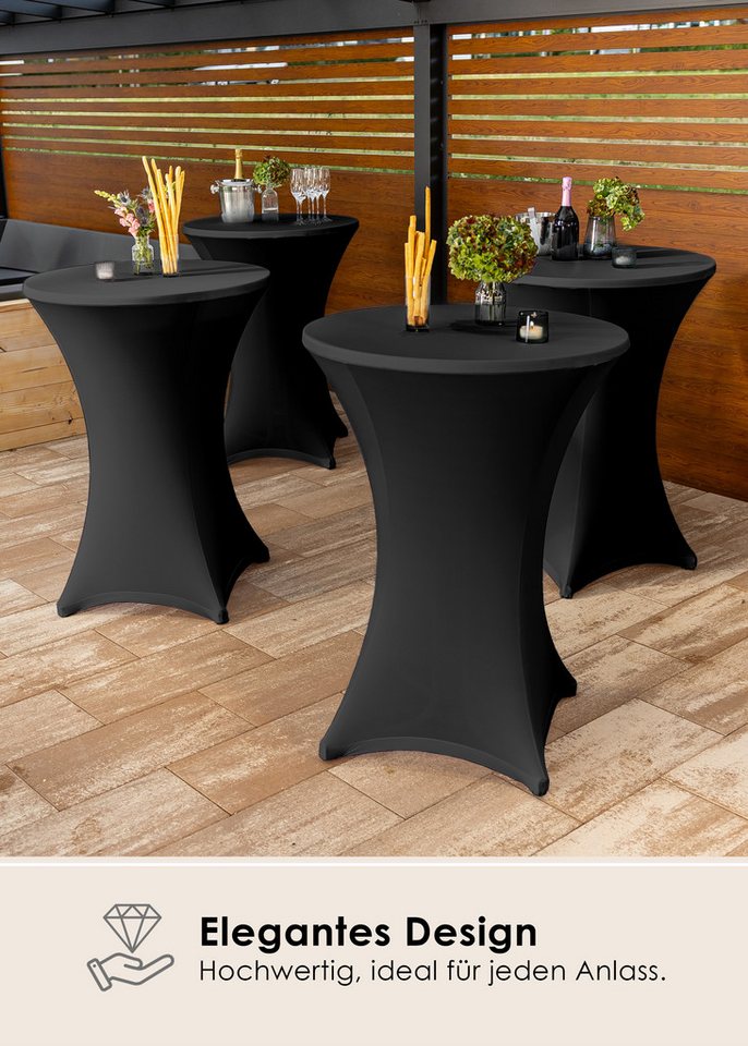 Gräfenstayn Stehtischhusse 2er Set Stretchbezug Stehtisch Hussen, Elegante Stehtischhusse für Bistrotische – Bild 2 von 5
