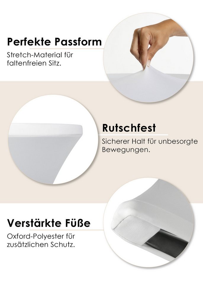 Gräfenstayn Stehtischhusse 2er Set Stretchbezug Stehtisch Hussen, Elegante Stehtischhusse für Bistrotische – Bild 3 von 5