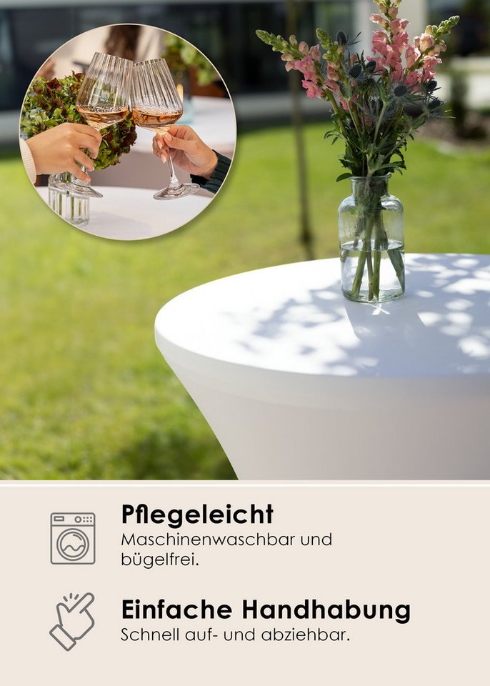 Gräfenstayn Stehtischhusse 2er Set Stretchbezug Stehtisch Hussen, Elegante Stehtischhusse für Bistrotische – Bild 5 von 5