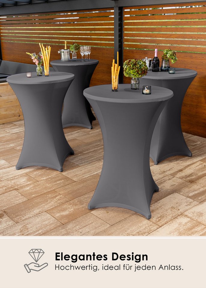 Gräfenstayn Stehtischhusse 2er Set Stretchbezug Stehtisch Hussen, Elegante Stehtischhusse für Bistrotische – Bild 2 von 5