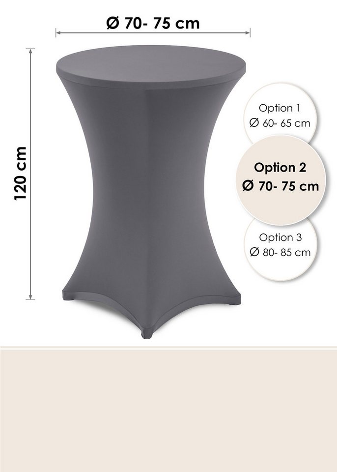 Gräfenstayn Stehtischhusse 2er Set Stretchbezug Stehtisch Hussen, Elegante Stehtischhusse für Bistrotische – Bild 3 von 5