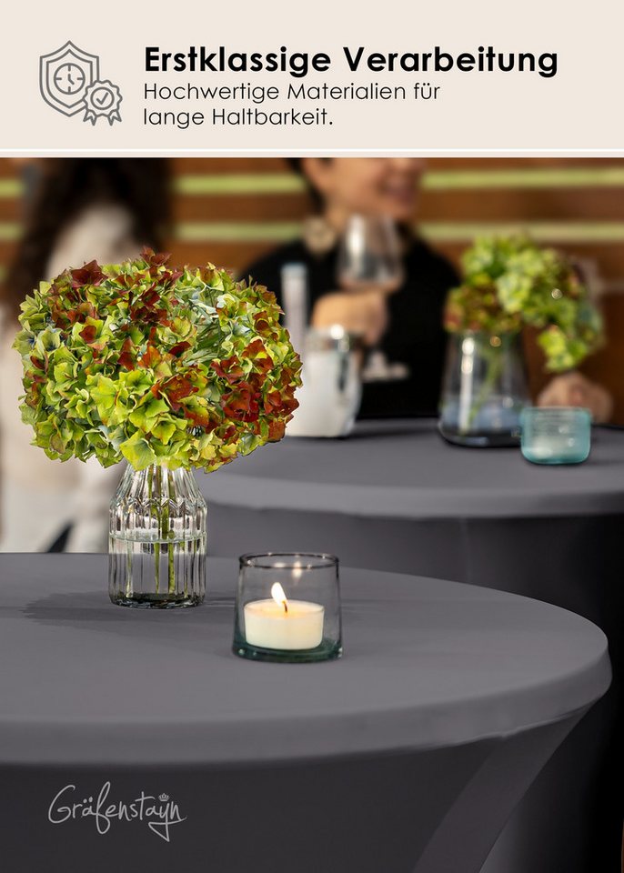 Gräfenstayn Stehtischhusse Stretchbezug Stehtisch Hussen, Elegante Stehtischhusse für Bistrotische – Bild 5 von 5