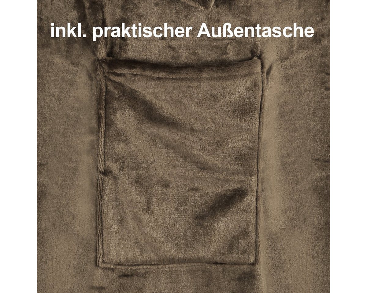 Wohndecke flauschige, tragbare Kuscheldecke mit Ärmeln ohne Fußtasche, Gräfenstayn, warme Ärmeldecke - TV Decke zum Anziehen - 200x150 cm – Bild 2 von 5