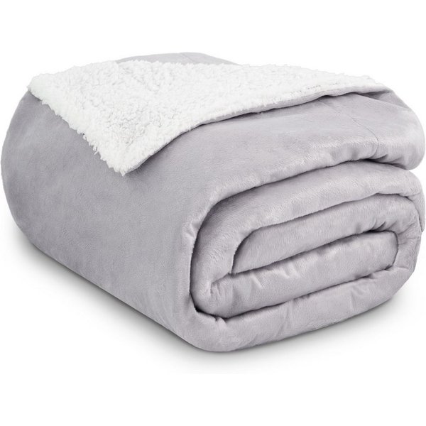 Wohndecke in Lammfell-Optik Kuscheldecke weich & flauschig - Sherpa Fleecedecke, Gräfenstayn, Warme Wolldecke & Sofaüberwurf Tagesdecke für Couch & Sofa