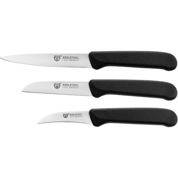 GRÄWE Allzweckmesser Küchenmesser-Set 3 tlg., Edelstahl schwarz