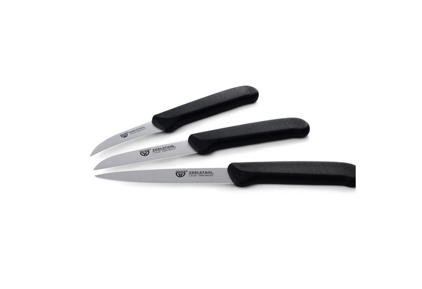 GRÄWE Allzweckmesser Küchenmesser-Set 3 tlg., Edelstahl schwarz – Bild 3 von 5