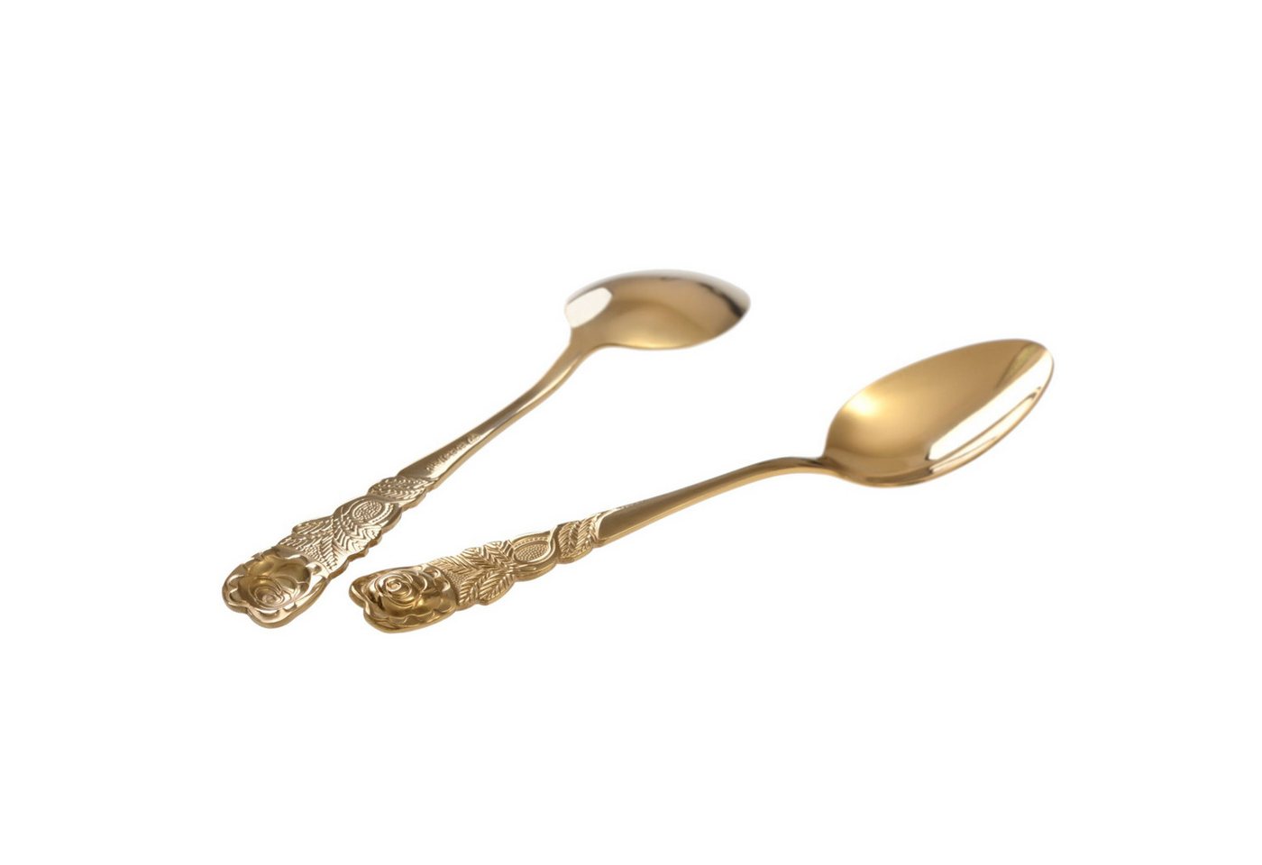GRÄWE Kaffeelöffel (6 Stück), GRÄWE Kaffeelöffel 6 Stück Edelstahl, Serie Rosendekor, goldfarben – Bild 3 von 3