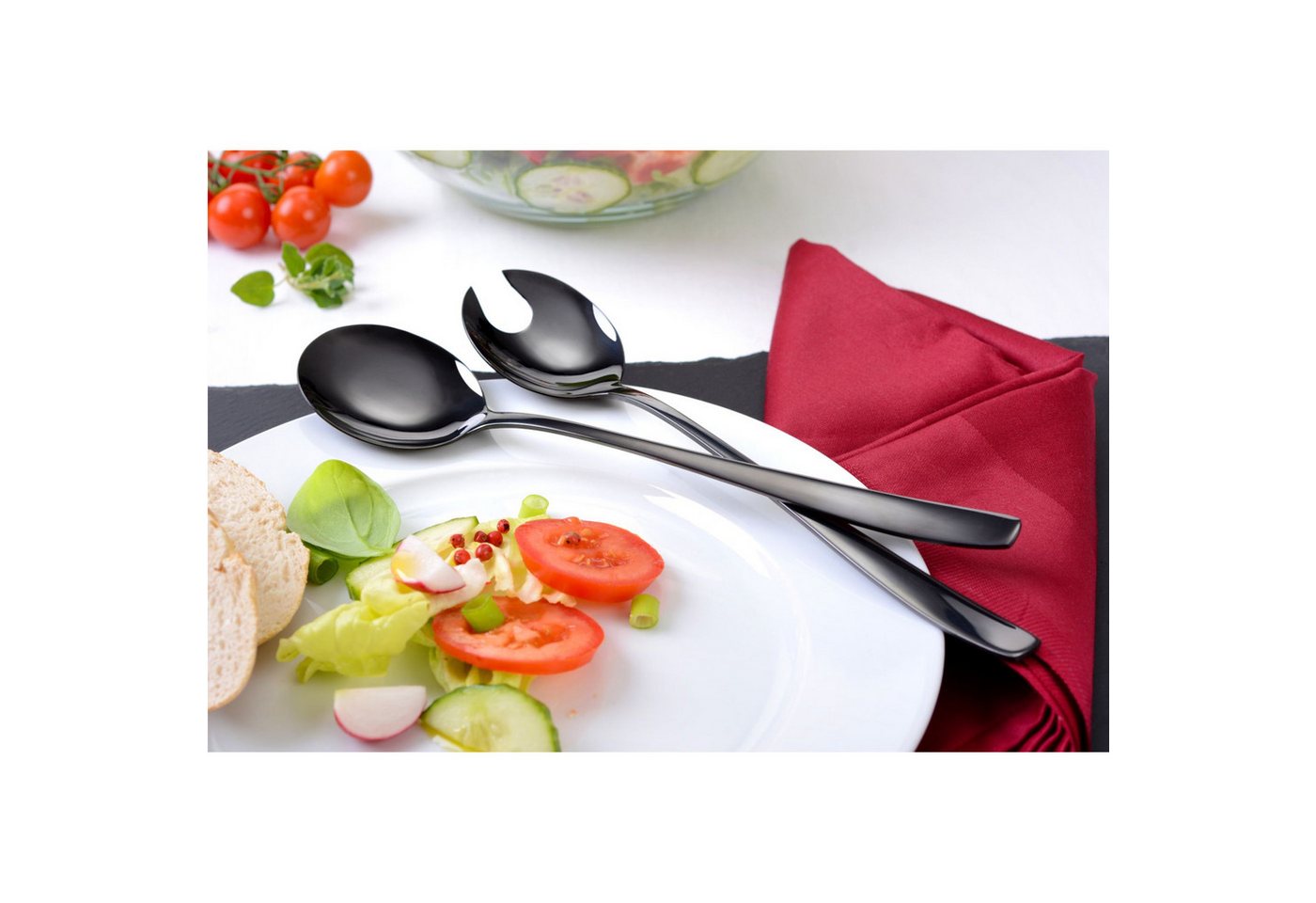 GRÄWE Salatbesteck, Salatbesteck 2-tlg, Edelstahl, schwarz – Bild 3 von 3