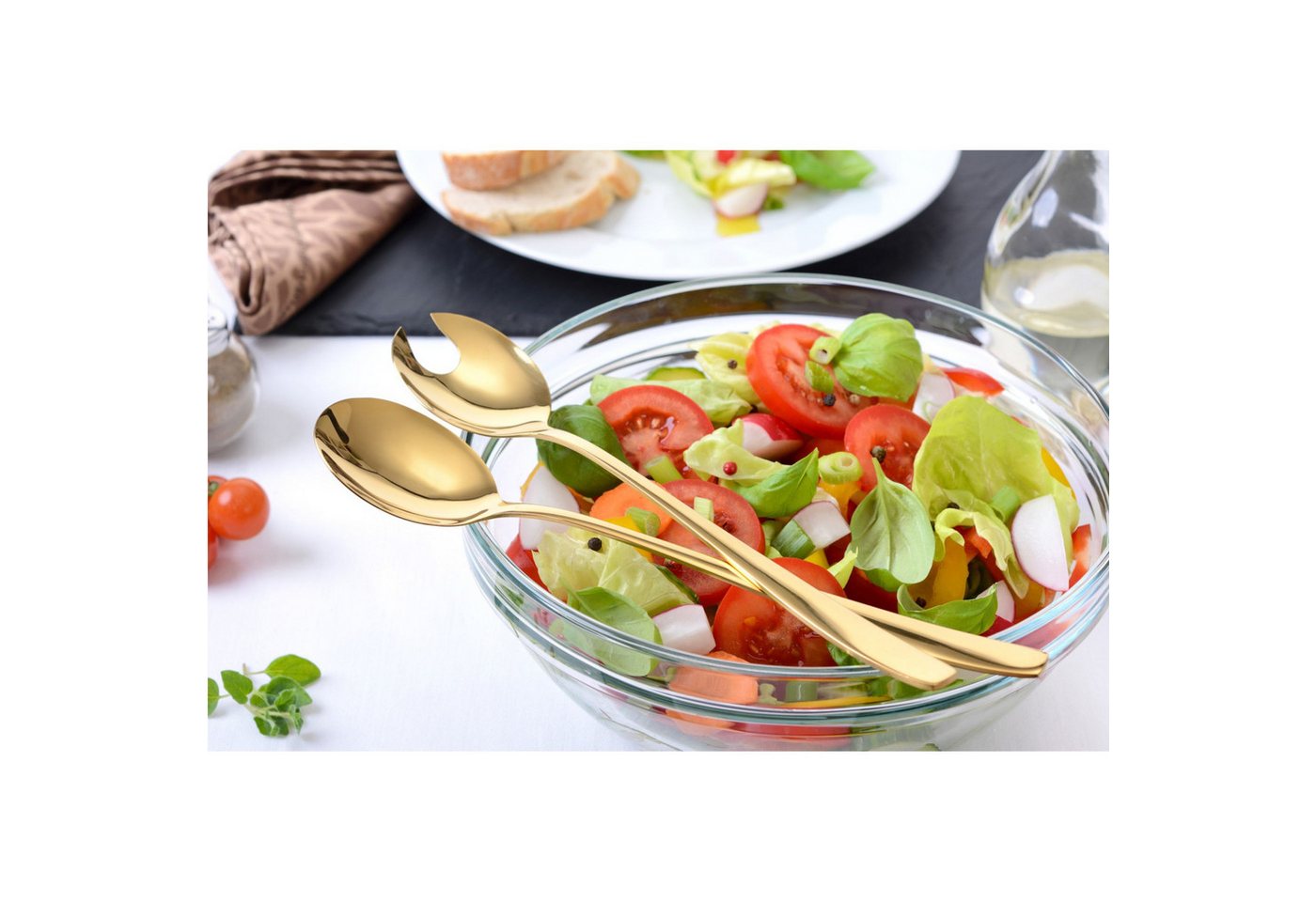 GRÄWE Salatbesteck, Gräwe Salatbesteck 2-tlg, Edelstahl, gold – Bild 2 von 3