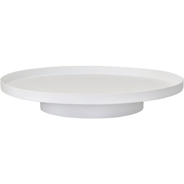 Grafelstein Tablett Dekotablett SCANDI weiß aus Metall D35cm Dekoplateau schlicht Tablett, Metall