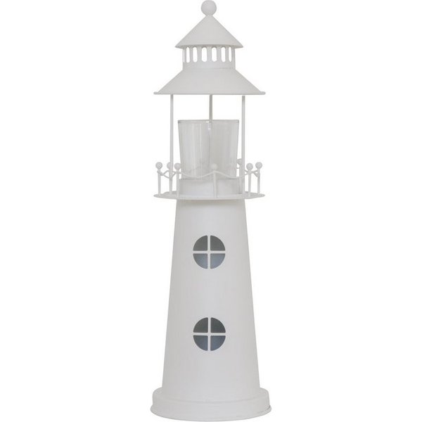 Grafelstein Windlicht Leuchtturm WHITE OCEAN weiß aus Metall H37cm Windlicht Deko Beach Hous (nein, nein)