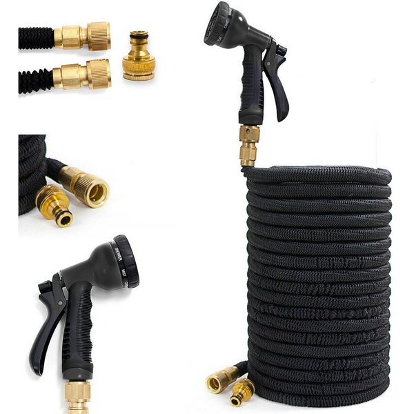Grafner Gartenschlauch Gartenschlauch dehnbar flexibler Schlauch 1/2"Premium inkl. Brause, dehnbar, flexibel, automatisches ausdehnen