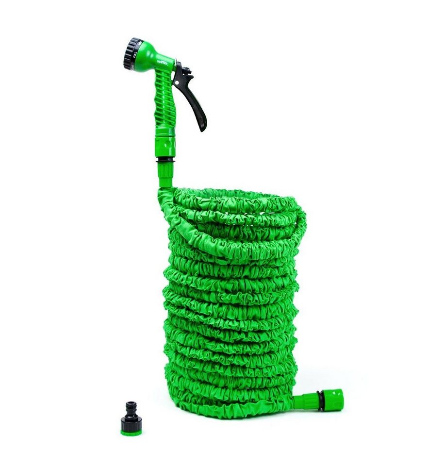 Grafner Gartenschlauch Gartenschlauch flexibel dehnbar 7,5m-45m inkl. 7 Funktionen Brause, dehnbar, (Stk, 1), Knickt während des Gebrauchs nicht ab, Kein verkno – Bild 2 von 5
