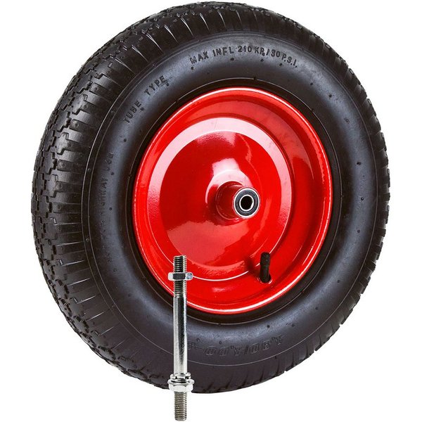Grafner Schubkarren-Rad Schubkarrenrad luftbereift Metallfelge Achse 4.80/4.00-8PU (1 St), inkl. Achse