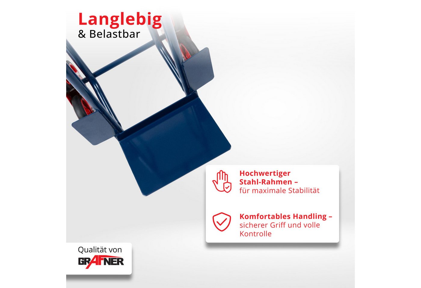 Grafner Treppensackkarre Treppensteiger Sackkarre Transportkarre Handkarre Handwagen, bis 200kg, Treppensteiger, 6 Räder, Stahlrahmen – Bild 5 von 5