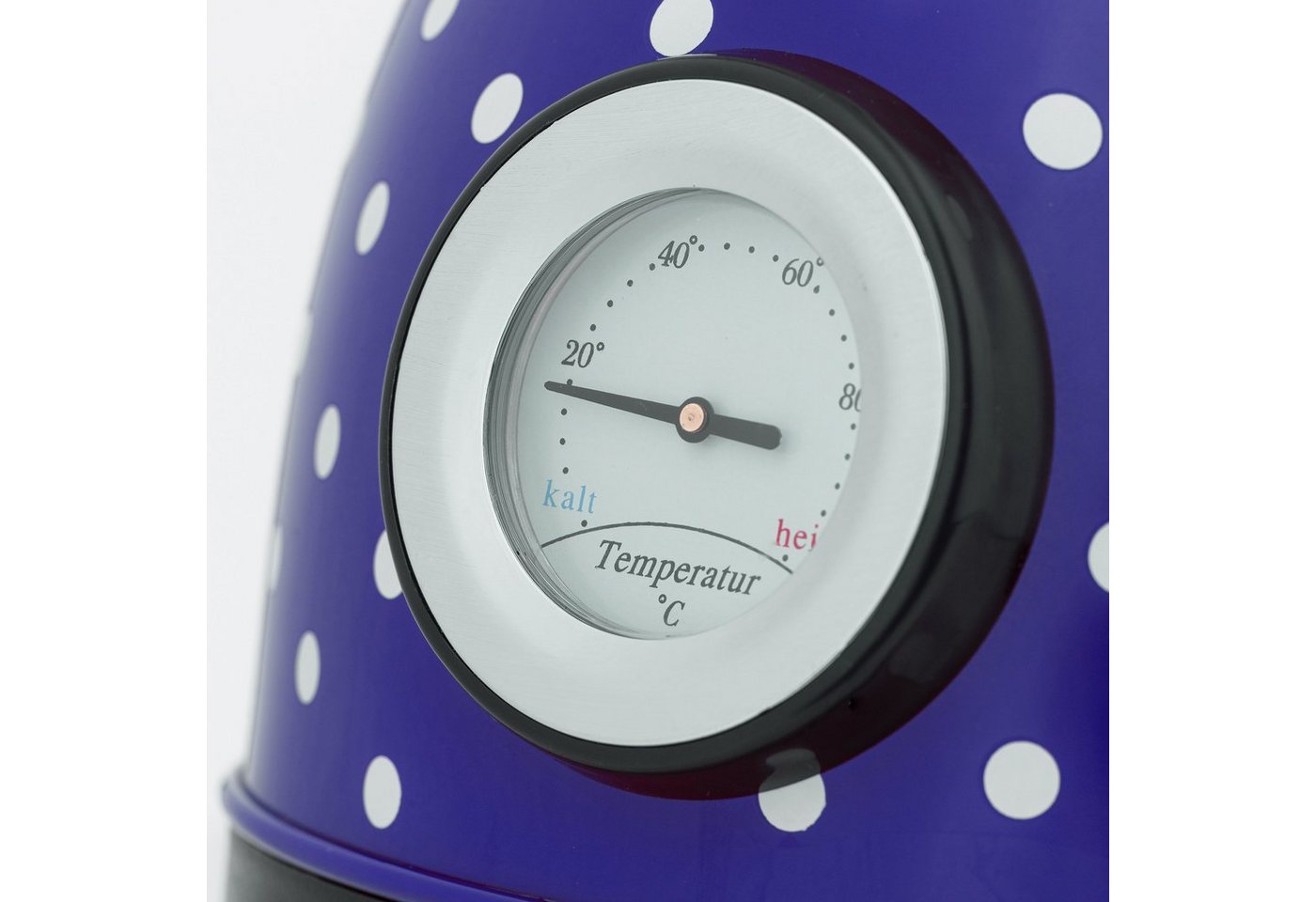 Grafner Wasserkocher Wasserkocher Retro 1,8L 2200 Watt mit Thermometer verschiedene Farben, 2200 W, Edelstahl, Retro-Design – Bild 4 von 5