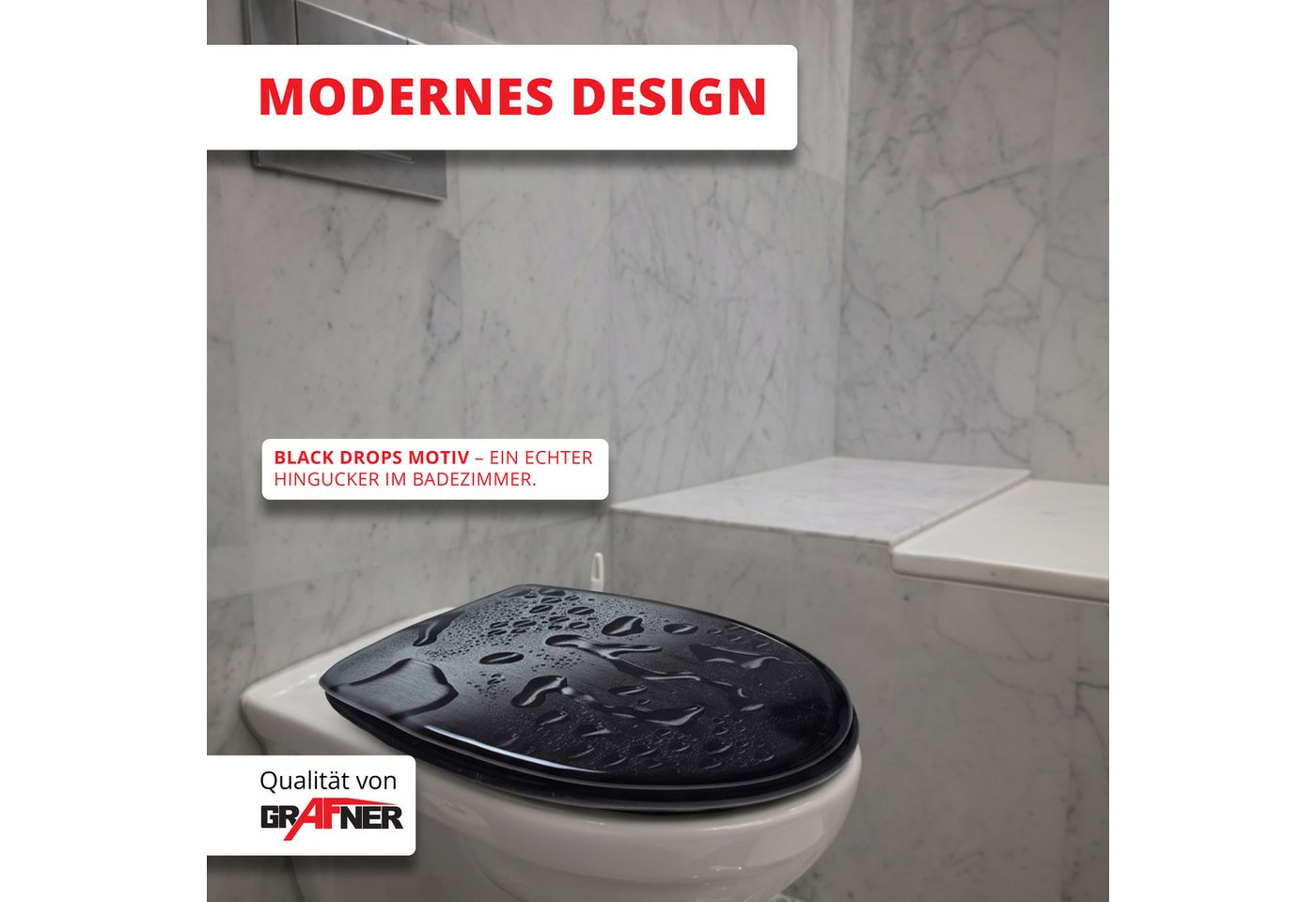 Grafner WC-Sitz WC Sitz aus MDF Toilettensitz mit Absenkautomatik verschiedene Motive, Absenkautomatik – Bild 2 von 5