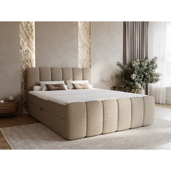 GrainGold Boxspringbett Cloud (Set, Boxspringbett, Bettkästen, Topper), mit zwei Bettkästen und Topper, Bonell-Matratze, Modern Stil