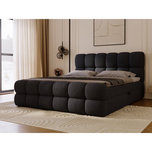 GrainGold Boxspringbett Modo (Set, Boxspringbett, Bettkästen, Topper), mit zwei Bettkästen und Topper, Bonell-Matratze