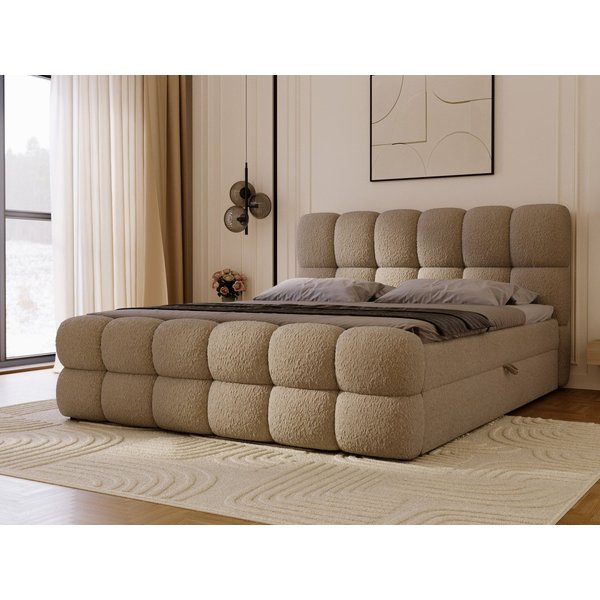 GrainGold Boxspringbett Modo (Set, Boxspringbett, Bettkästen, Topper), mit zwei Bettkästen und Topper, Bonell-Matratze
