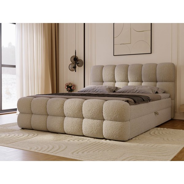 GrainGold Boxspringbett Modo (Set, Boxspringbett, Bettkästen, Topper), mit zwei Bettkästen und Topper, Bonell-Matratze