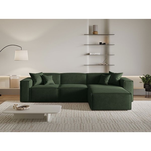 GrainGold Ecksofa L-Form Arizona L, Set, Wellenfederkern, HR-Schaum, Freistehendes