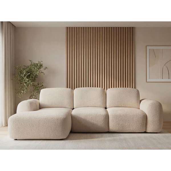 GrainGold Ecksofa L-Form Avelin L, Set, Wellenfedern, DL-Mechanismus, Schlaffunktion, Bettkasten