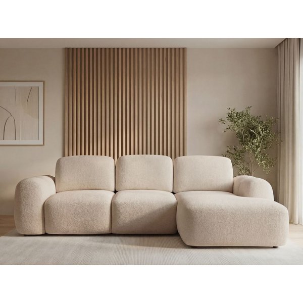 GrainGold Ecksofa L-Form Avelin L, Set, Wellenfedern, DL-Mechanismus, Schlaffunktion, Bettkasten
