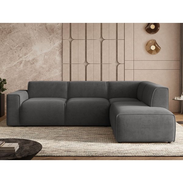 GrainGold Ecksofa L-Form Eluno, Set, Couch, mit Rückenlehne, T30-Schaum, und Wellenfedern, Modern Stil