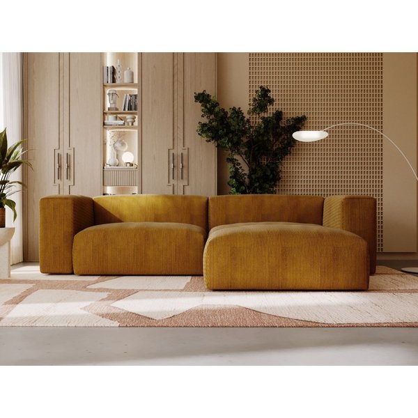 GrainGold Ecksofa L-Form Landi L, Set, Couch, T25-Schaum, Freistehendes, Wellenfedern