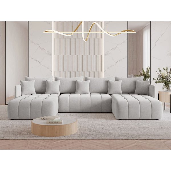 GrainGold Ecksofa U-Form Ardi U, Set, Bettkasten, Schaum, Wellenfedern, Schlaffunktion, DL-Mechanismus