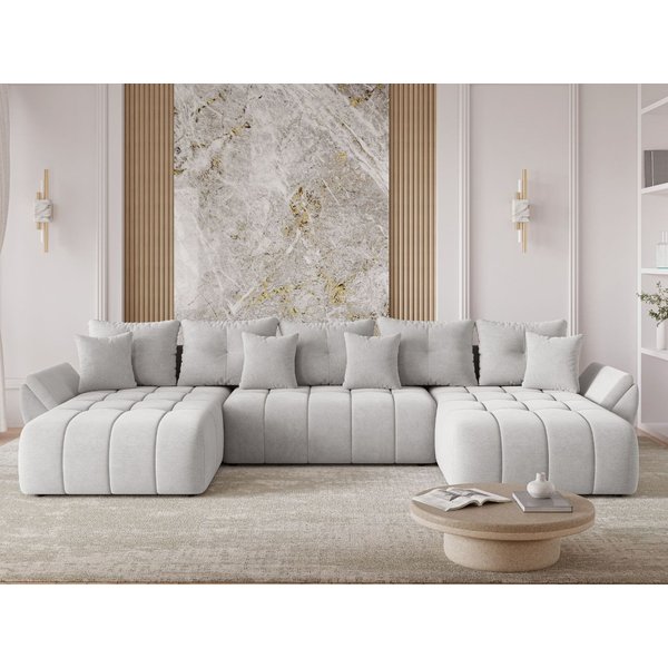 GrainGold Ecksofa U-Form Decor U, Set, Bettkasten, Wellenfedern, Schlaffunktion, DL-Mechanismus