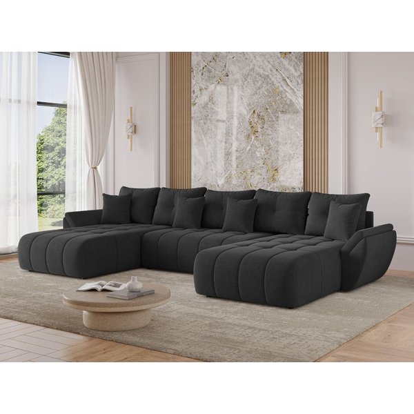 GrainGold Ecksofa U-Form Decor U, Set, Bettkasten, Wellenfedern, Schlaffunktion, DL-Mechanismus